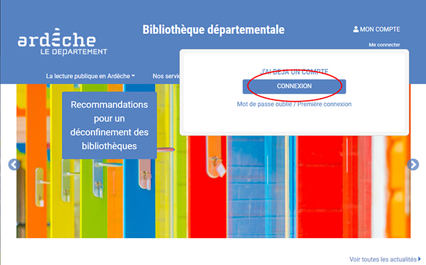 Copie d'écran pour connaitre l'emplacement de Connexion