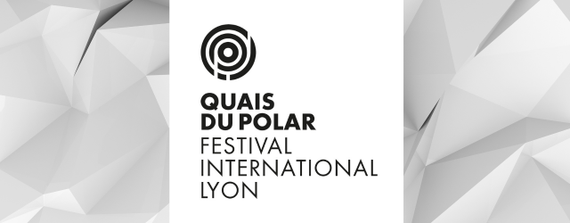 logo de quais du polar sur fond géométrique