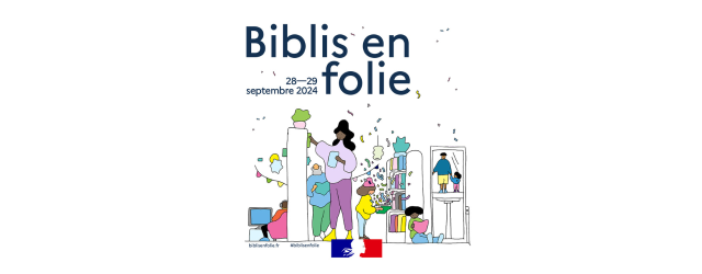 personnages colorés sur fond blanc lisant des livres dans une bibliothèque