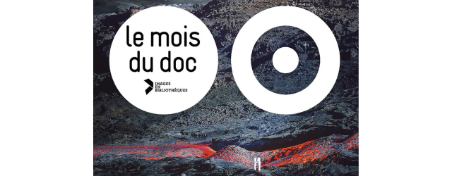 détail du logo du mois du doc sur fond gris