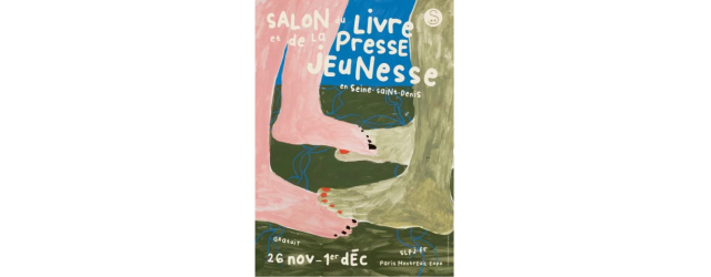 Affiche du SLPJ représentant des pieds d'enfants devant un livre